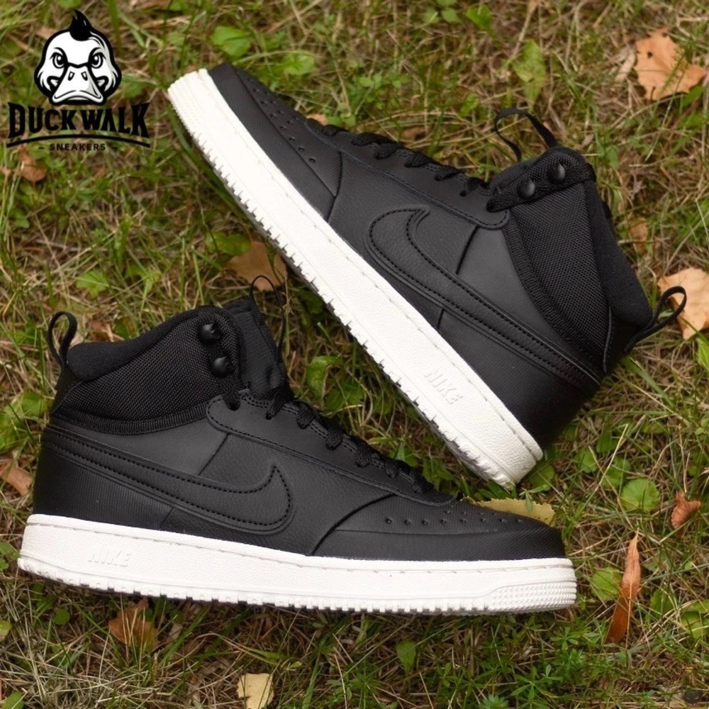 Men's Nike Court Vision Mid Winterized Sneakers Boots - Black-Phantom DR7882 002
